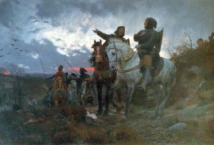 Otto Bache De sammensvorne rider fra Finderup efter mordet pa Erik Klipping Skt. Cacilienat 1286 Spain oil painting art
